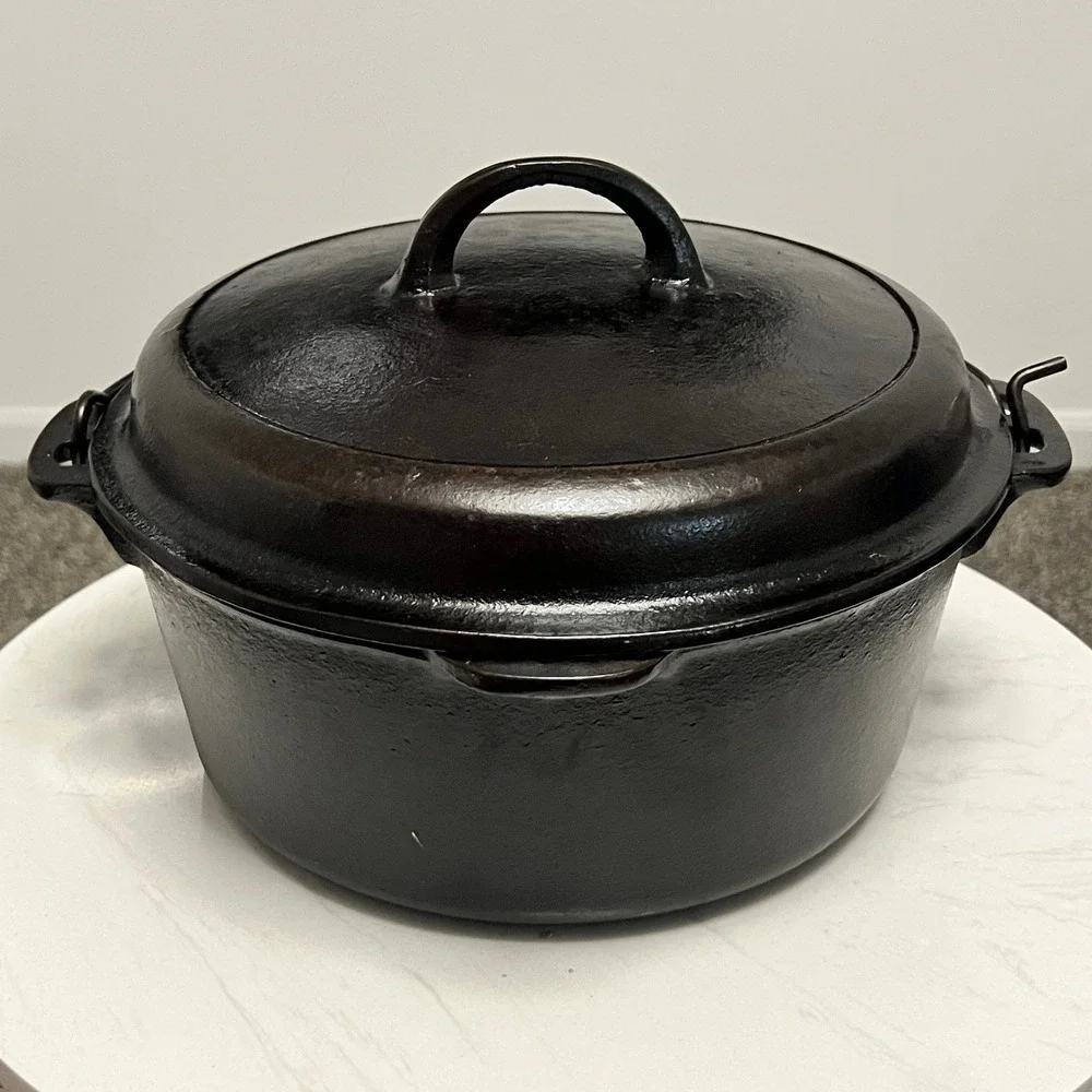 Wagner Ware #8 Cast Iron Dutch Oven 5 Qt Bail‎ Handle Trivet Lid Lifter Unmarked